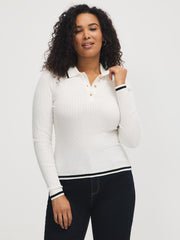 Johnny Collar Cable Knit Sweater