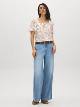Printed Square Neck Blouse with Tie Detail