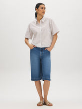 Cotton-Blend Striped Blouse