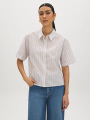 Cotton-Blend Striped Blouse