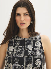 Cotton Embroidered Sequin Tank