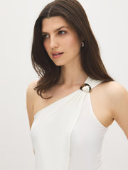 Asymmetric Drape One-Shoulder Top
