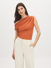 Off-Shoulder Scuba Crepe Top