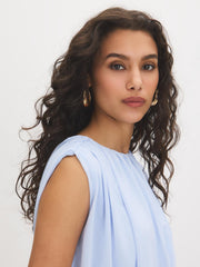 Sleeveless Mesh Bubble Top