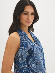 Paisley Print Halter Top