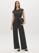 Textured Wide-Leg Pants
