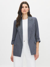 Open-Front Blazer with Cuffed Sleeves