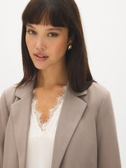 Cuff Open-Front Blazer