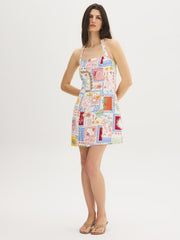 Printed Halter Mini Dress