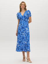 Textured Floral Print Midi Dress