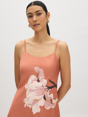 Floral Placement Print Slip Dress