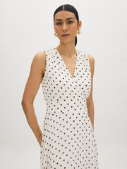 Polka Dot Chiffon Midi Dress