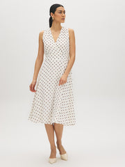 Polka Dot Chiffon Midi Dress