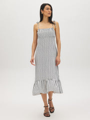 Striped Empire Waist Midi Dress