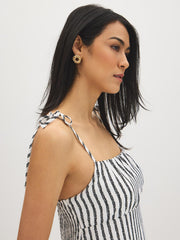 Striped Empire Waist Midi Dress