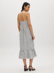 Striped Empire Waist Midi Dress
