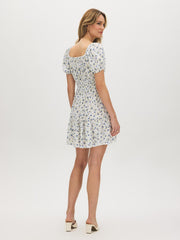 Ditsy Print Tiered Mini Dress