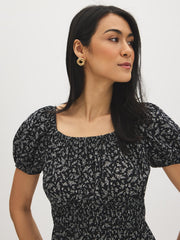 Printed Tiered Mini Dress