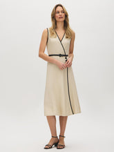 Cotton-Blend Wrap Midi Dress