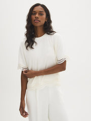 Lace Insert Dolman Sleeve Top