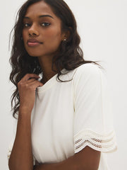 Lace Insert Dolman Sleeve Top