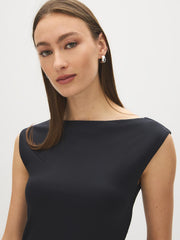 Double Layer Boat Neck Top