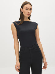 Double Layer Boat Neck Top