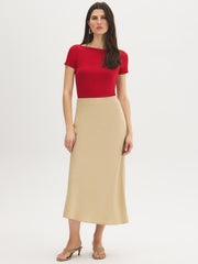 Cap Sleeve Boat Neck T-Shirt