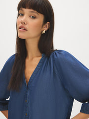 Button-Front Tencel Blouse