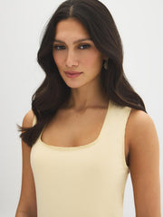 Picot-Trim Square Neck Tank Top