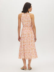 Floral Print Halter Midi Dress