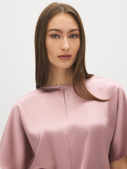 Dolman Sleeve Satin Front Top