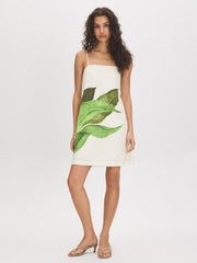 Leaf Print Mini Dress