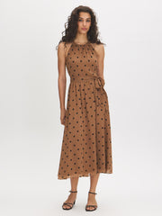 Polka Dot Halter Midi Dress