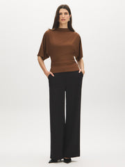 Funnel Neck Kimono Sleeve Top