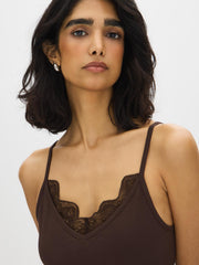 Lace Trim Spaghetti Strap Tank Top