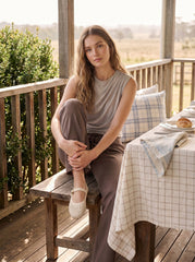 Sleeveless Crew Neck Top
