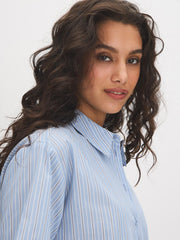 Cotton-Blend Striped Blouse