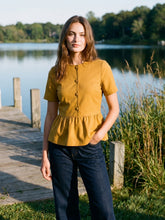 Peplum Button-Front Top