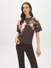 Floral Satin-Front Dolman Sleeve Top