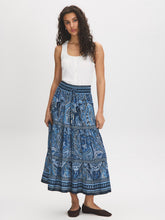 Paisley Print Tiered Maxi Skirt
