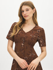 Paisley Print Flowy Midi Dress