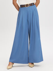 Soft Pleated Wide-Leg Pants