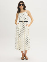 Polka Dot Square Neck Midi Dress