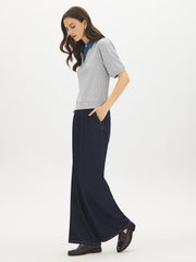 Denim Collar Jacquard Sweater