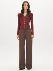 V-Neck Ribbed Cardigan