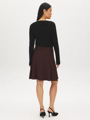 Pleated Sweater Mini Skirt