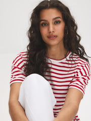 Striped Cotton Crew Neck Tee