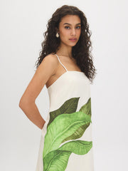 Leaf Print Mini Dress