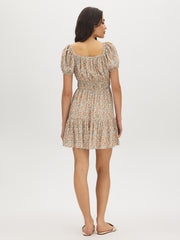 Floral Print Tiered Mini Dress